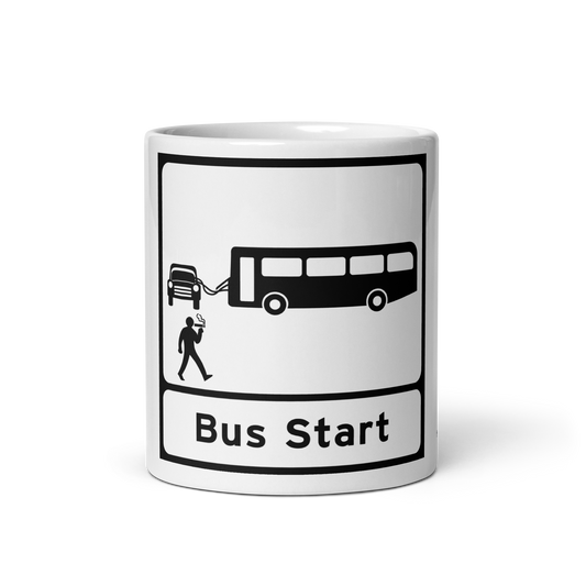 Bus Start: 11oz White Glossy Mug