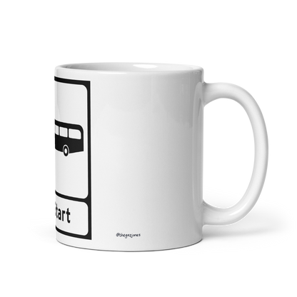 Bus Start: 11oz White Glossy Mug