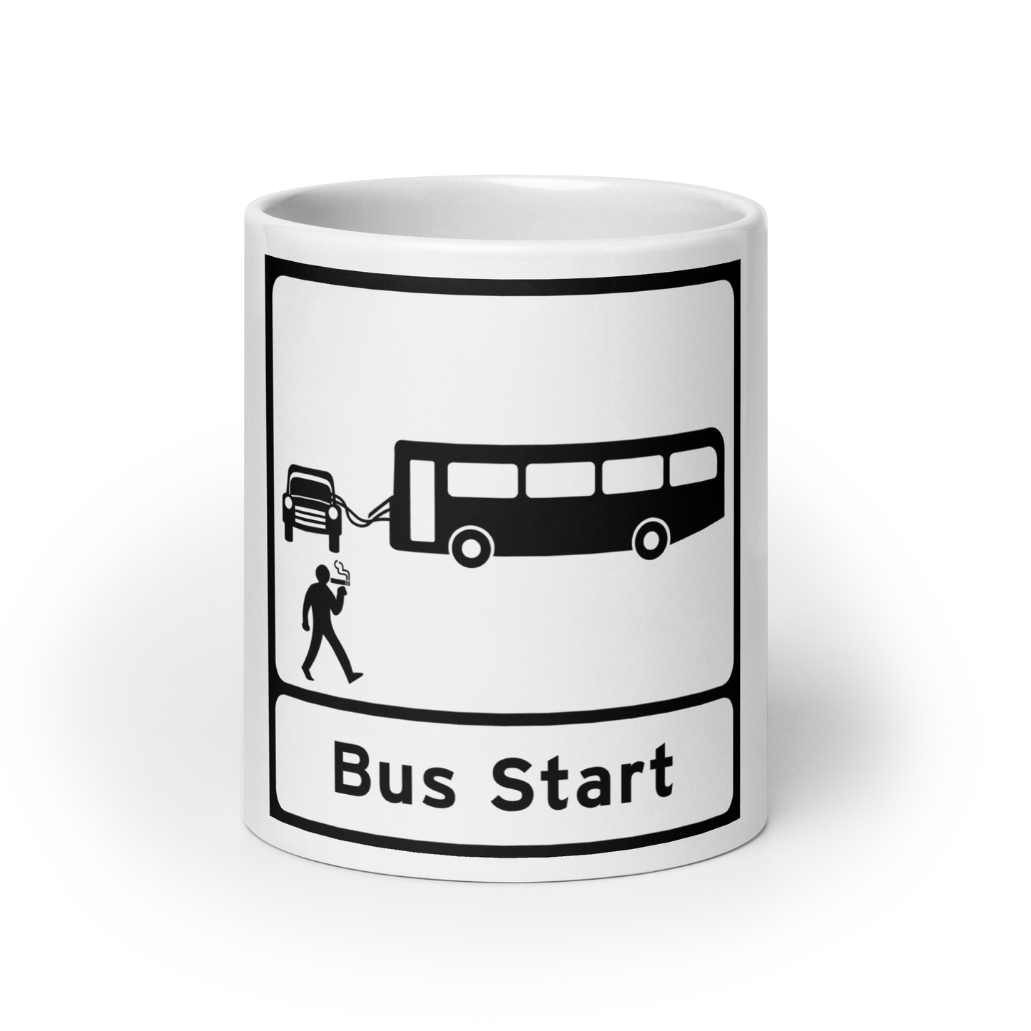 Bus Start: 11oz White Glossy Mug